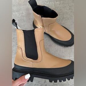 Zara Kids Tan and Black Boots